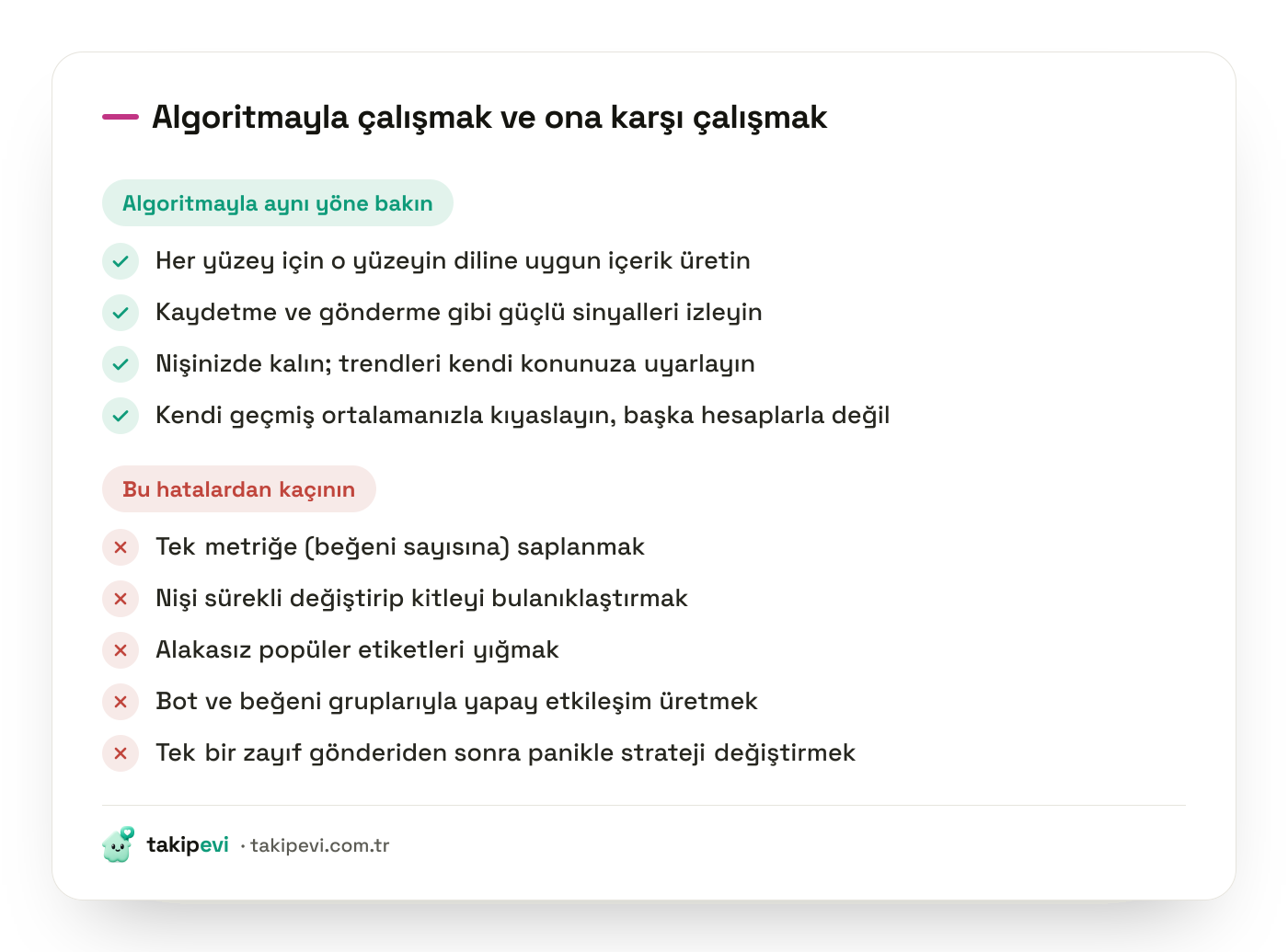Instagram algoritması kontrol listesi: yapılması gerekenler ve kaçınılması gereken yaygın hatalar