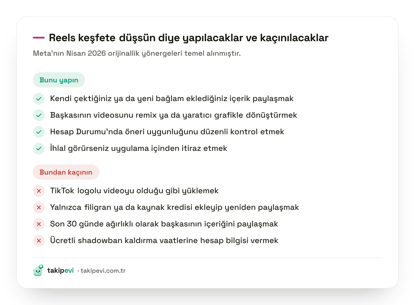 Instagram reels neden keşfete düşmüyor sorusuna karşı orijinal içerik ve öneri uygunluğu kontrol listesi