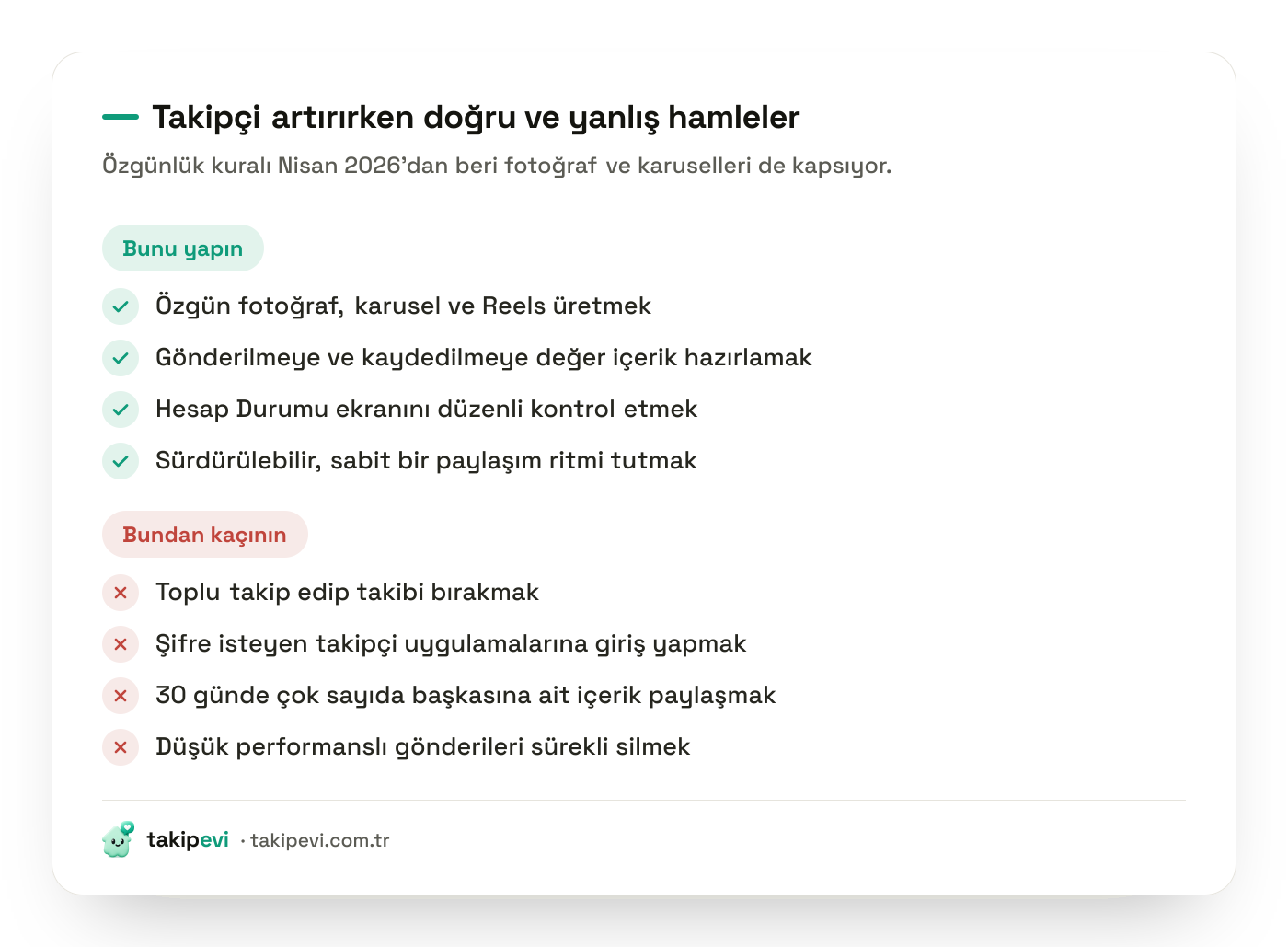 Instagram takipçi artırmak için yapılması ve kaçınılması gereken hamlelerin kontrol listesi